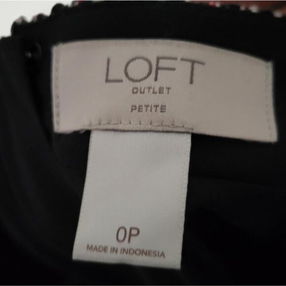 LOFT Tweed Pencil Skirt Size 0P Red White Work Office Wear Professional - Picture 5 of 5